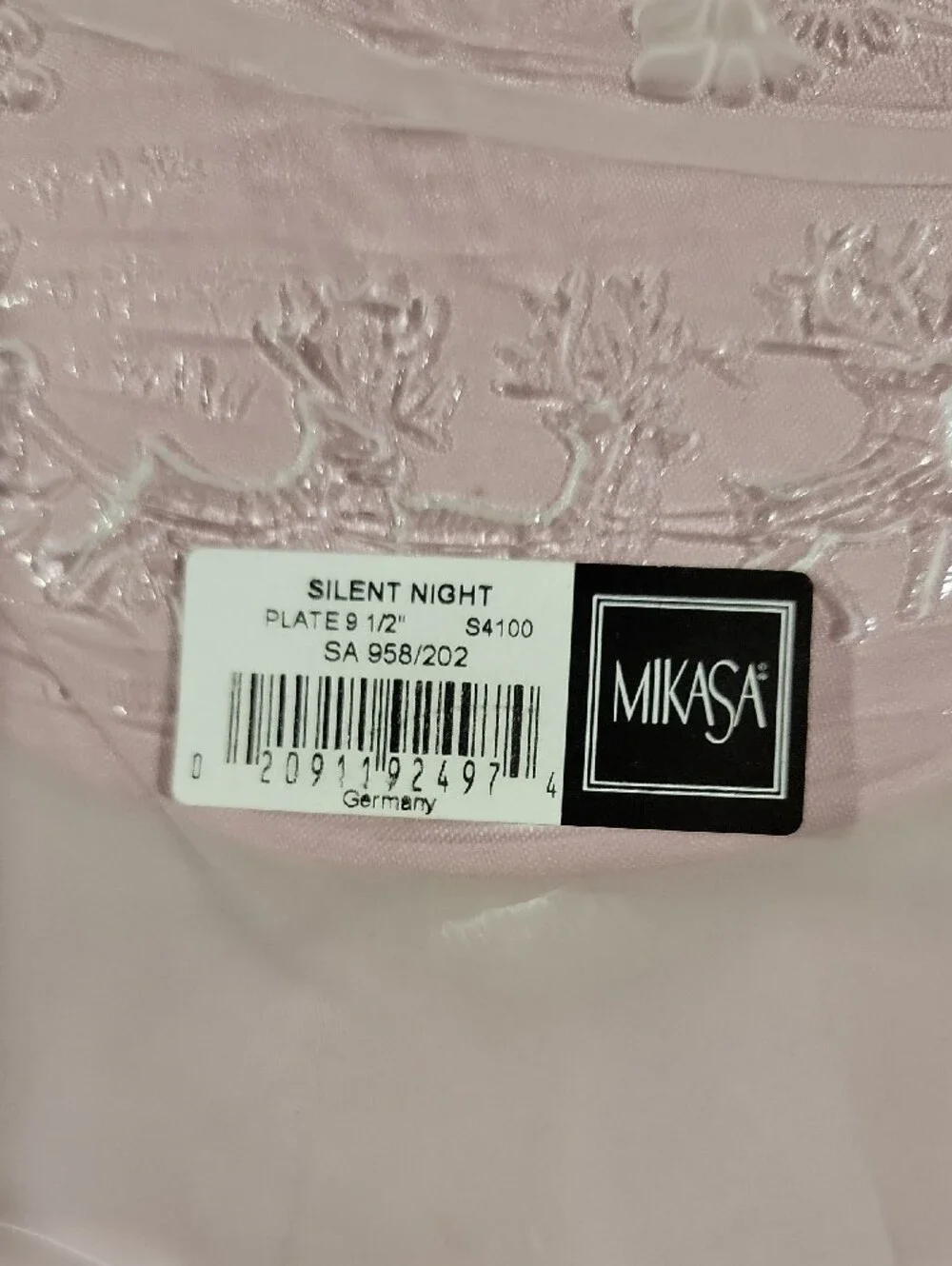 Mikasa Silent Night Frosted Clear Glass Holiday Plate New Holiday Christmas